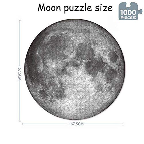 Puzzle 1000 Piezas,Puzzle Circular de la Luna,Redondo Puzzle,Juegos de Puzzle de 1000 Piezas,Puzzles para Adultos Puzzle.(Luna)