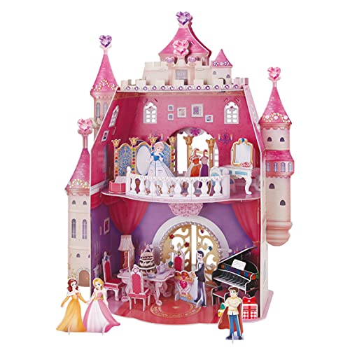 Puzzle 3D Princess Birthday Party - Casa De Muñecas para Niñas Infantil, Puzzles 3D Casas De Muñecas para Niñas, 95 Piezas, 524 Pegatinas de Cristal, 5 Años O Más