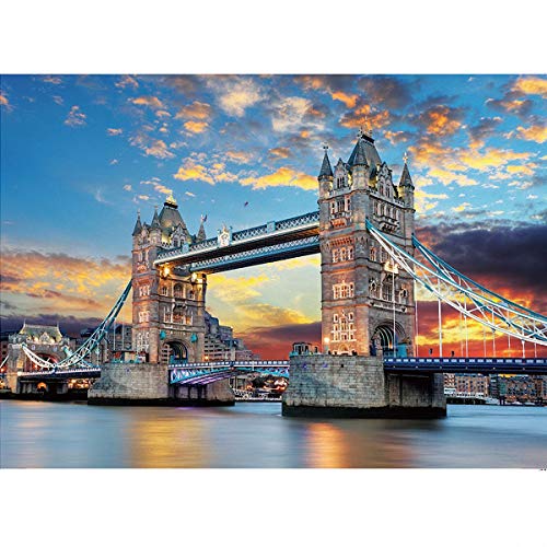 Puzzle de 1000 Piezas -London Tower Bridge- Adultos, Adolescentes, niños, Rompecabezas Grande, Juguetes, Regalo, Educativo, Intelectual, descompresión, Divertido Juego Familiar