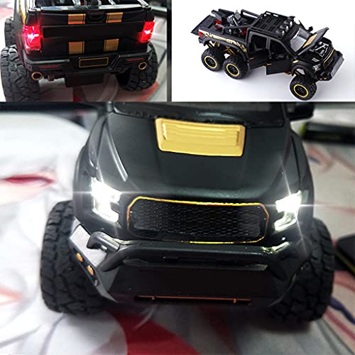 QERMULA Modelo, vehículo Todoterreno, Coche de tracción Trasera, Coche Realista de Seis Ruedas, Juguetes creativos para niños, Regalo Negro