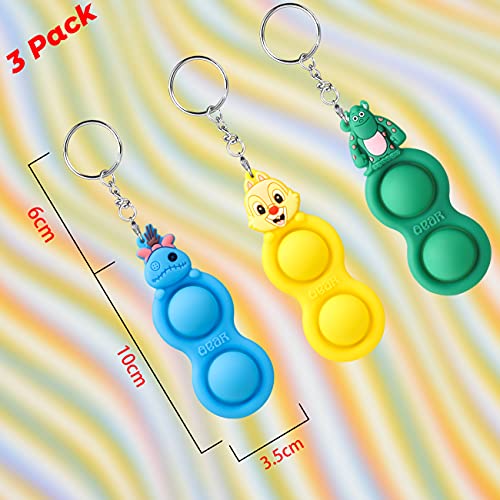 Qerrassa 3 Piezas Simple Dimple Mini Fidget Toys Squeeze Toy Juguete Juguetes Sensorial Hoyuelos Ansiedad Autismo Oficina para Adolescentes Niños Pequeños Adultos Regalo (Ugly+Monster+Mouse)