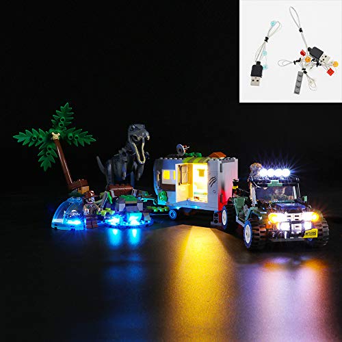 QJXF Juego De Luces USB Compatible con Lego Mundo Jurásico Baryonyx Face-Off La Búsqueda del Tesoro Set 75935, Juego De Luces LED para Los Bloques De Construcción De Modelos (No Incluido Modelo)