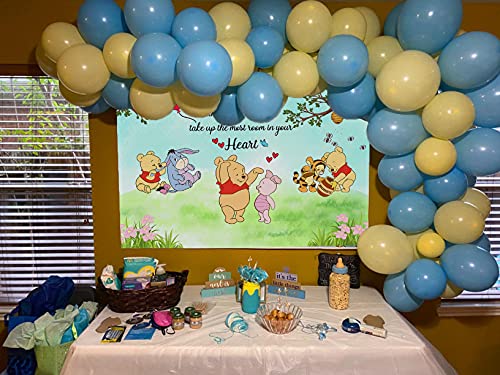 QLDZ Winnie The Pooh fondos niños feliz cumpleaños fiesta Baby Shower Winnie the Pooh fotografía fondo 2,1x1,5 m