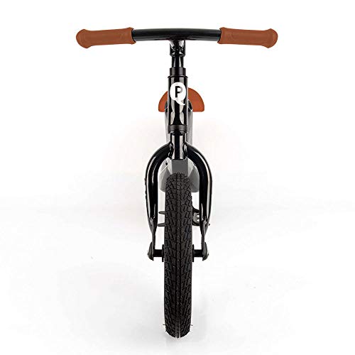 QPLAY - Bicicleta sin Pedales Tech Balance Bike Racer Negra - Asiento Ajustable en 4 Alturas y Acolchado - Ideal para niños de 2 a 4 años (máximo 30 Kg)