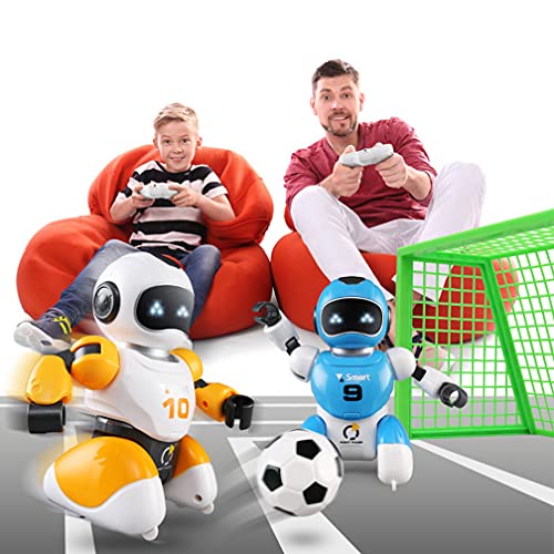 QSYY Robot De Lucha De Fútbol con Control Remoto Eléctrico, Programable para Cantar Y Bailar con Objetivo, Luz LED, Juguete Interactivo para Niños, Regalo