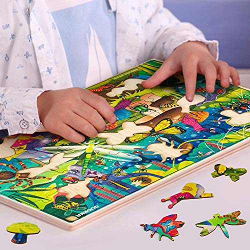 QUOKKA Kids Toys Puzzles para niños y niñas de 8 a 10 años - 60 piezas de rompecabezas para niños de 5 a 8 años - Insectos y bichos, animales, divertidos juegos educativos para niños de 8 a 12 años