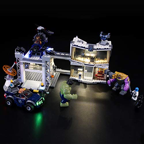 QZPM Conjunto De Luces (Complejo De Los Vengadores) Modelo De Construcción De Bloques Kit De Luz LED Compatible con Lego 76131, NO Incluido En El Modelo