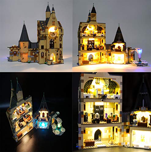 QZPM Conjunto De Luces (Torre del Reloj De Harry Potter Hogwarts) Modelo De Construcción De Bloques, Kit De Luz LED Compatible con Lego 75948 (NO Incluido En El Modelo)