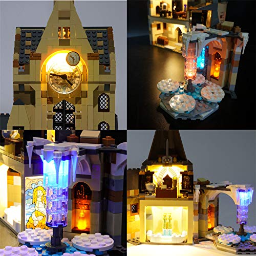 QZPM Conjunto De Luces (Torre del Reloj De Harry Potter Hogwarts) Modelo De Construcción De Bloques, Kit De Luz LED Compatible con Lego 75948 (NO Incluido En El Modelo)