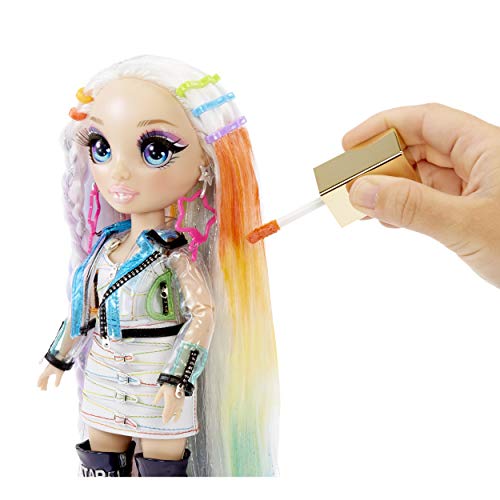 Rainbow High Hair Studio - Exclusiva Muñeca Amaya Raine con Pelo Extra Largo y Colores Lavables 5 en 1