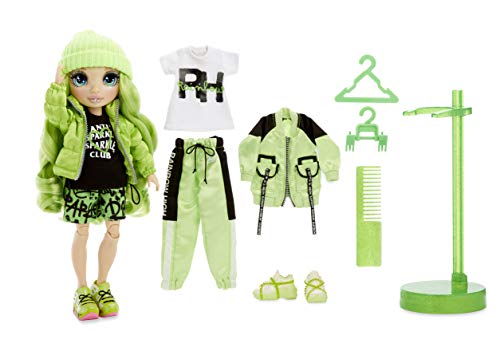 Rainbow High Muñeca de Moda - Jade Hunter Muñeca en Verde con Conjuntos Elegantes, Accesorios y Soporte para Muñeca, Rainbow High Serie 1, Regalo Óptimo para Niñas a Partir de 6 Años