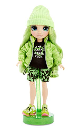 Rainbow High Muñeca de Moda - Jade Hunter Muñeca en Verde con Conjuntos Elegantes, Accesorios y Soporte para Muñeca, Rainbow High Serie 1, Regalo Óptimo para Niñas a Partir de 6 Años