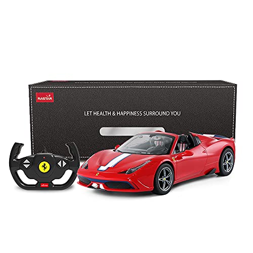 RASTAR Coche de control remoto Ferrari, 1/14 Ferrari 458 Special A Red Toy Car - Convertible, Auto Open/Close