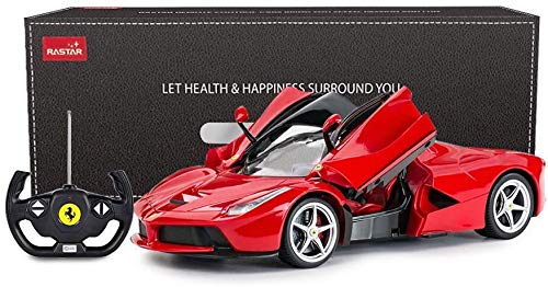 RASTAR Coche de juguete Ferrari con mando a distancia, 1:14 rojo Ferrari, coche con control remoto La Ferrari