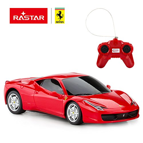 RASTAR Coche teledirigido Ferrari, 1:24 Ferrari 458 Italia coche teledirigido, juguete rojo Ferrari