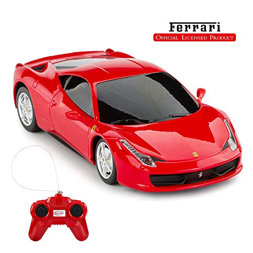 RASTAR Coche teledirigido Ferrari, 1:24 Ferrari 458 Italia coche teledirigido, juguete rojo Ferrari