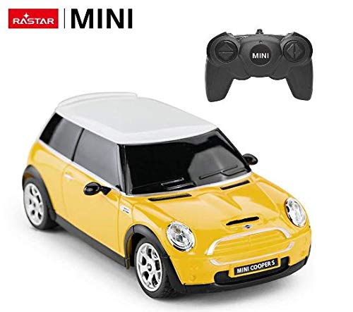 RASTAR Mini Cooper S Amarillo 1:24 RC Coche de Juguete, Coche teledirigido, Regalo de los niños (Amarillo)