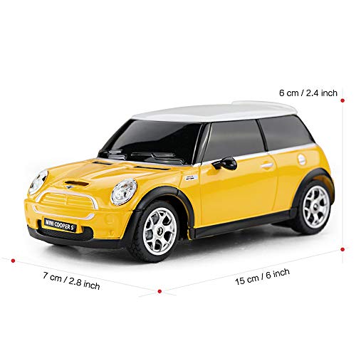 RASTAR Mini Cooper S Amarillo 1:24 RC Coche de Juguete, Coche teledirigido, Regalo de los niños (Amarillo)