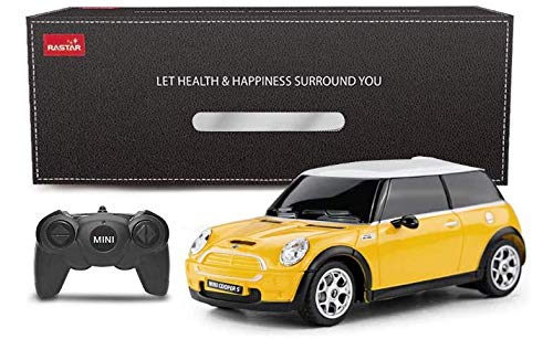 RASTAR Mini Cooper S Amarillo 1:24 RC Coche de Juguete, Coche teledirigido, Regalo de los niños (Amarillo)