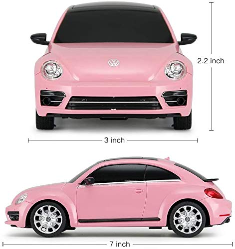 rastar RC Beetle Volkswagen Coche Teledirigido Remoto para niños a Escala 1:24, Coche de Juguete RC de Color Rosa para niños y niñas, Color Rosa