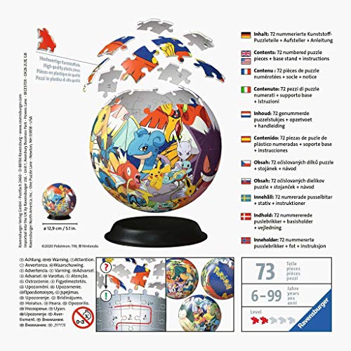 Ravensburger 11785 - Puzle 3D Ball 72P - Pokémon