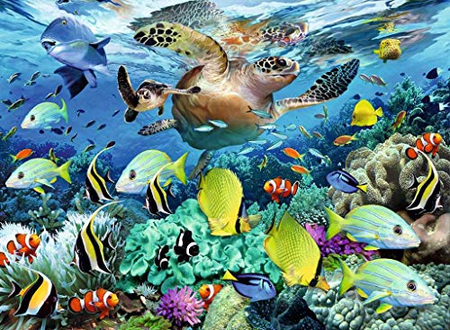 Ravensburger- Animales Puzzle con diseño de Mundo Marino, 150 Piezas (10009 5), Color Amarillo, Blanco, Azul (VR-886)