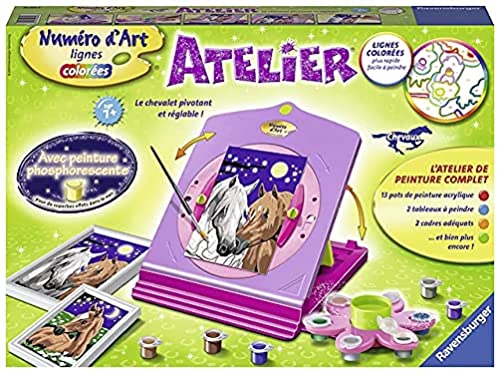 Ravensburger- Atelier Numéro d'Art Chevaux Loisir Créatif, Color (29695)