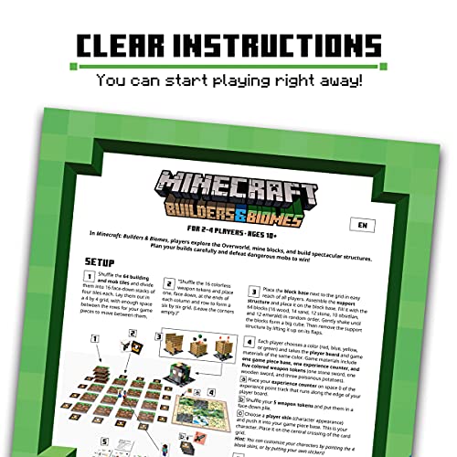 Ravensburger - Minecraft: Builders & Biomes Juego de Mesa, Light Strategy, 2-4 Jugadores, Edad Recomendada 10+