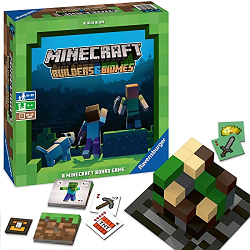 Ravensburger - Minecraft: Builders & Biomes Juego de Mesa, Light Strategy, 2-4 Jugadores, Edad Recomendada 10+