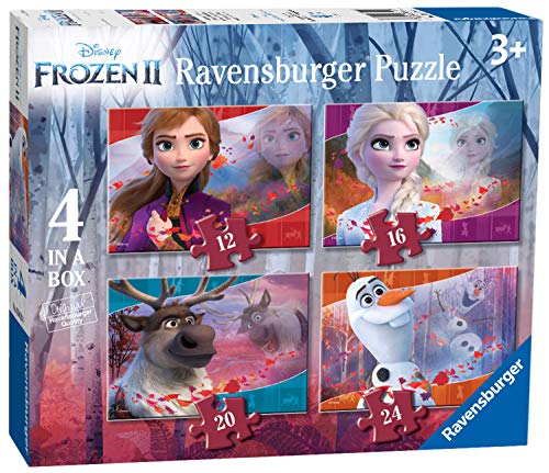 Ravensburger Puzzle, 03019, Frozen 2, 4 Puzzle in a Box, Puzzle Niños, Edad Recomendada 3+ , Rompecabezas Ravensburger