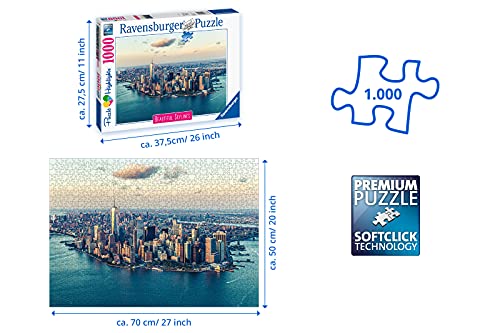 Ravensburger Puzzle 1000 Piezas, New York, Colección Beautiful Skylines, Puzzle para Adultos, Puzzle Nueva York, Rompecabezas Ravensburger de Alta Calidad