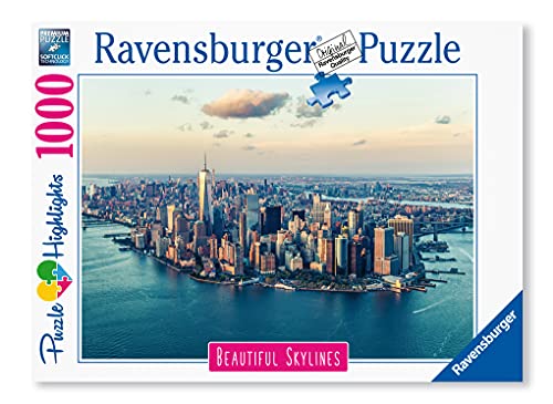 Ravensburger Puzzle 1000 Piezas, New York, Colección Beautiful Skylines, Puzzle para Adultos, Puzzle Nueva York, Rompecabezas Ravensburger de Alta Calidad