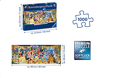 Ravensburger Puzzle 1000 Piezas, Personajes Disney, Puzzle Disney Panorama, Rompecabezas Ravensburger de óptima calidad, Edad Recomendada 12+