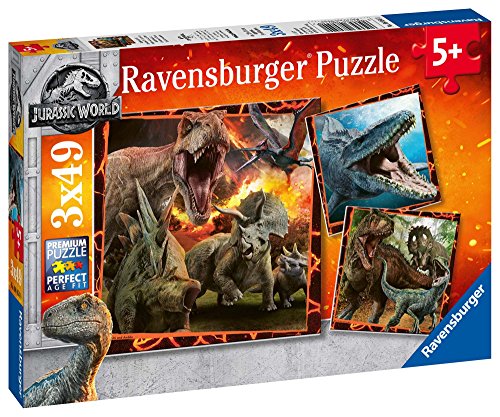 Ravensburger - Puzzle 3 x 49, Jurassic World (08054)