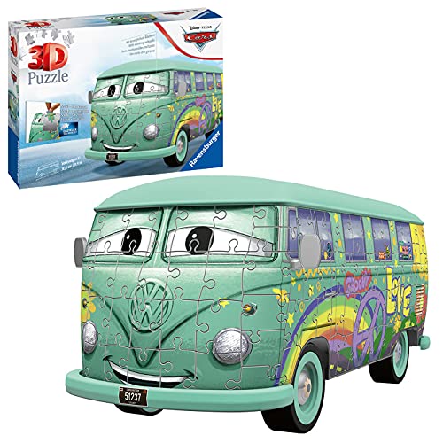 Ravensburger Puzzle 3D 11185 Volkswagen T1 Cars Fillmore, 162 Piezas Multicolor, Edad recomendada 8+, Dimensiones finales 30x14x15 cm