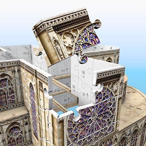 Ravensburger- Puzzle 3D 324 pièces Notre-Dame de Paris, Color néant, 34,2x16,4x25,8cm (12523)