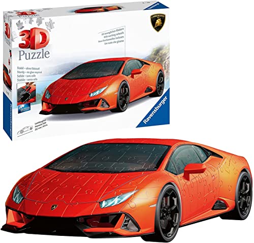 Ravensburger Puzzle 3D, Lamborghini Huracán EVO, 108 Piezas, Edad Recomendada 8+, Puzzle 3D Ravensburger