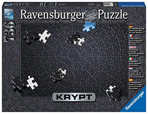 Ravensburger Puzzle, Puzzle 736 Piezas, Krypt Black, Puzzles para Adultos, Puzzle Monocromo Espiral, Rompecabezas Ravensburger de Alta Calidad