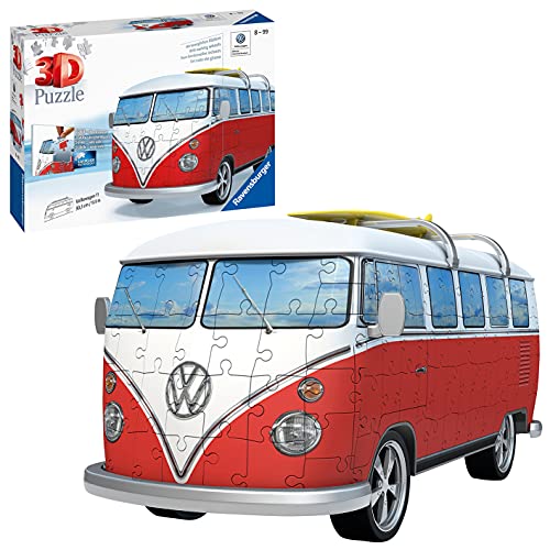 Ravensburger- Volkswagen puzzle, Color blanco/rojo (Ravesnburger 12516)