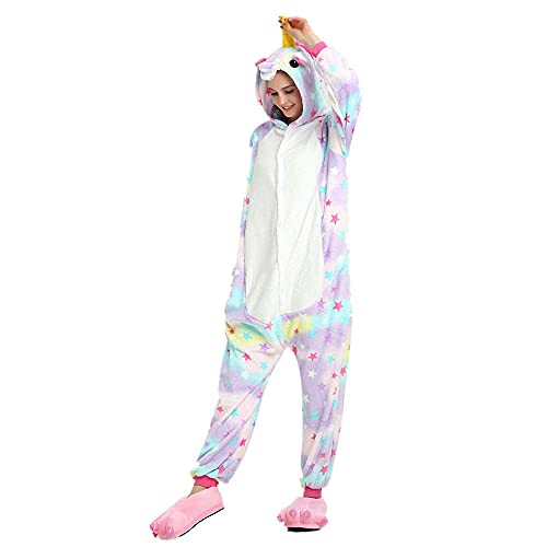 Regenboghorn Unicornio disfraz de pijama Pegaso, mono, para hombres, mujeres, niños, Halloween, fiesta, mono, camisón Star Pegaso L