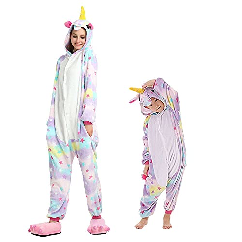 Regenboghorn Unicornio disfraz de pijama Pegaso, mono, para hombres, mujeres, niños, Halloween, fiesta, mono, camisón Star Pegaso L