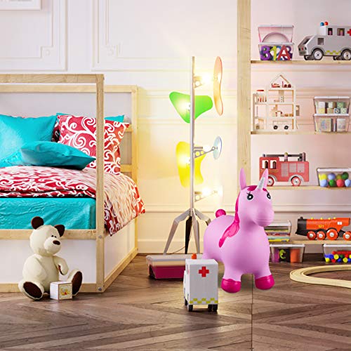 Relaxdays- Saltador Hinchable Unicornio para Niños hasta 50 Kg sin BPA, Plástico, Color rosa, 52 x 26 x 62 cm (10024989_52) , color/modelo surtido