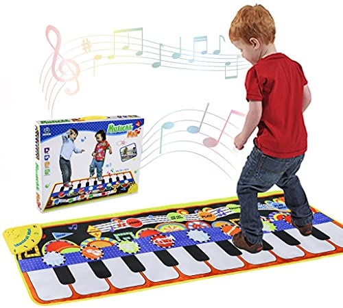 RenFox Alfombra de Piano, Alfombra Musical de Teclado, 5 Modes & 8 Sounds Touch Juego Musical para niños Regalo(110 * 36 cm)