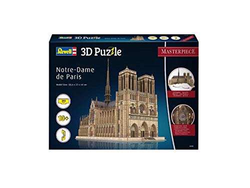 Revell- Notre Dame de Paris, Masterpiece, 293 Parts 3D Puzzle, Multicolor (0193)