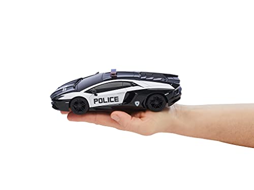 Revell- RC Scale Car Lamborghini Aventador Police, Mando a distancia GHz para diestros / zurdos, iluminación frontal, 1:24, 19,9 cm Coche teledirigido, Negro (24663)