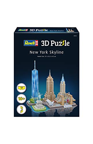 Revell- Skyline Horizonte de New York, Altura 42,0cm 3D Puzzle, Multicolor (00142)