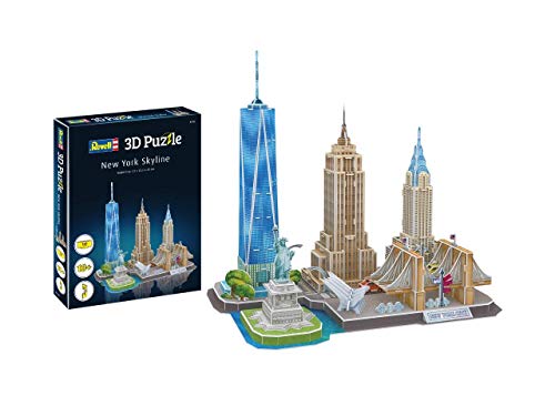 Revell- Skyline Horizonte de New York, Altura 42,0cm 3D Puzzle, Multicolor (00142)