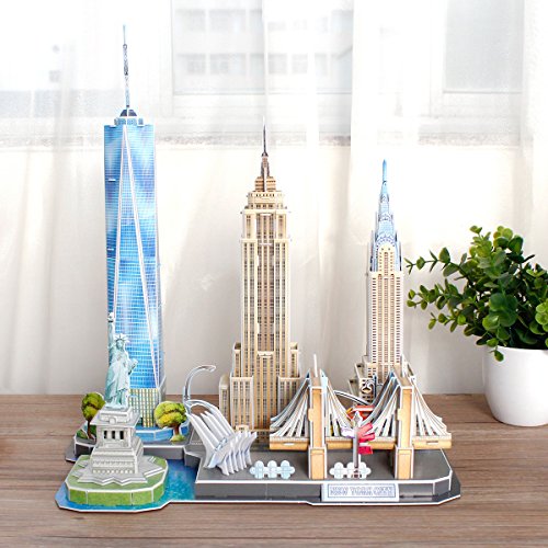 Revell- Skyline Horizonte de New York, Altura 42,0cm 3D Puzzle, Multicolor (00142)