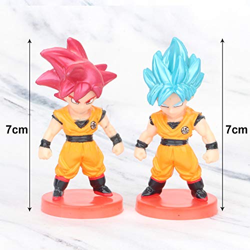 REYOKG Dragon Ball Cake Topper Pastel Decoración Suministros 8Pcs Goku Figures Toy Dragon Ball Juguetes Muñeca Hecha a Mano Muñeca Decoración para niños Animales Juguetes Set