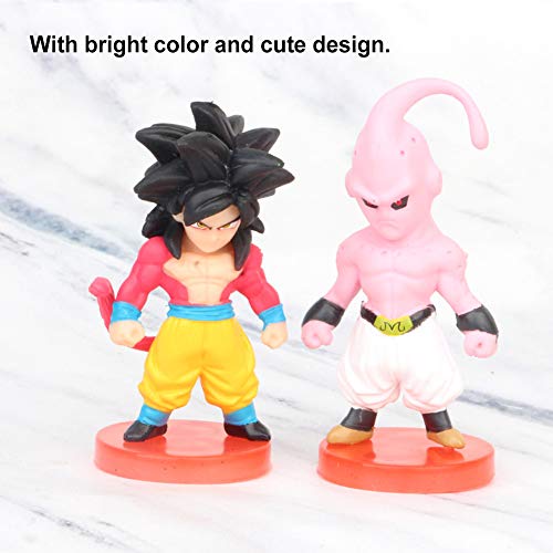 REYOKG Dragon Ball Cake Topper Pastel Decoración Suministros 8Pcs Goku Figures Toy Dragon Ball Juguetes Muñeca Hecha a Mano Muñeca Decoración para niños Animales Juguetes Set